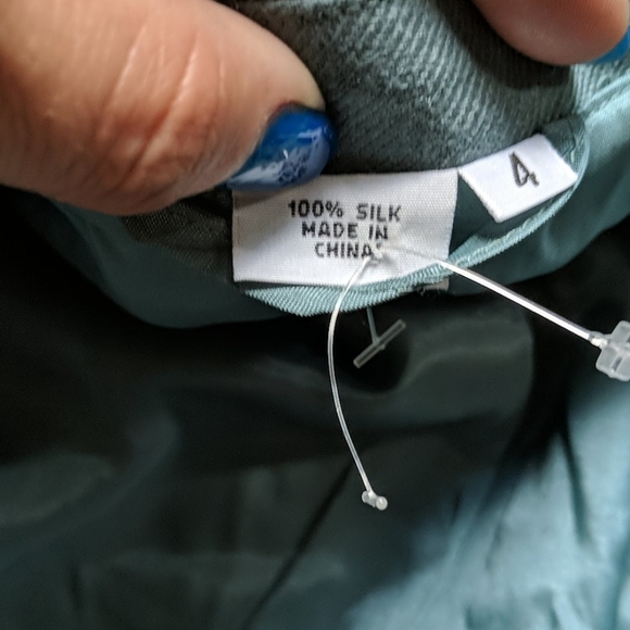 Robin's egg blue vintage silk blazer - Picture 5 of 6